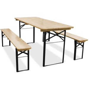 Bierbankset 180x75cm zwarte poot